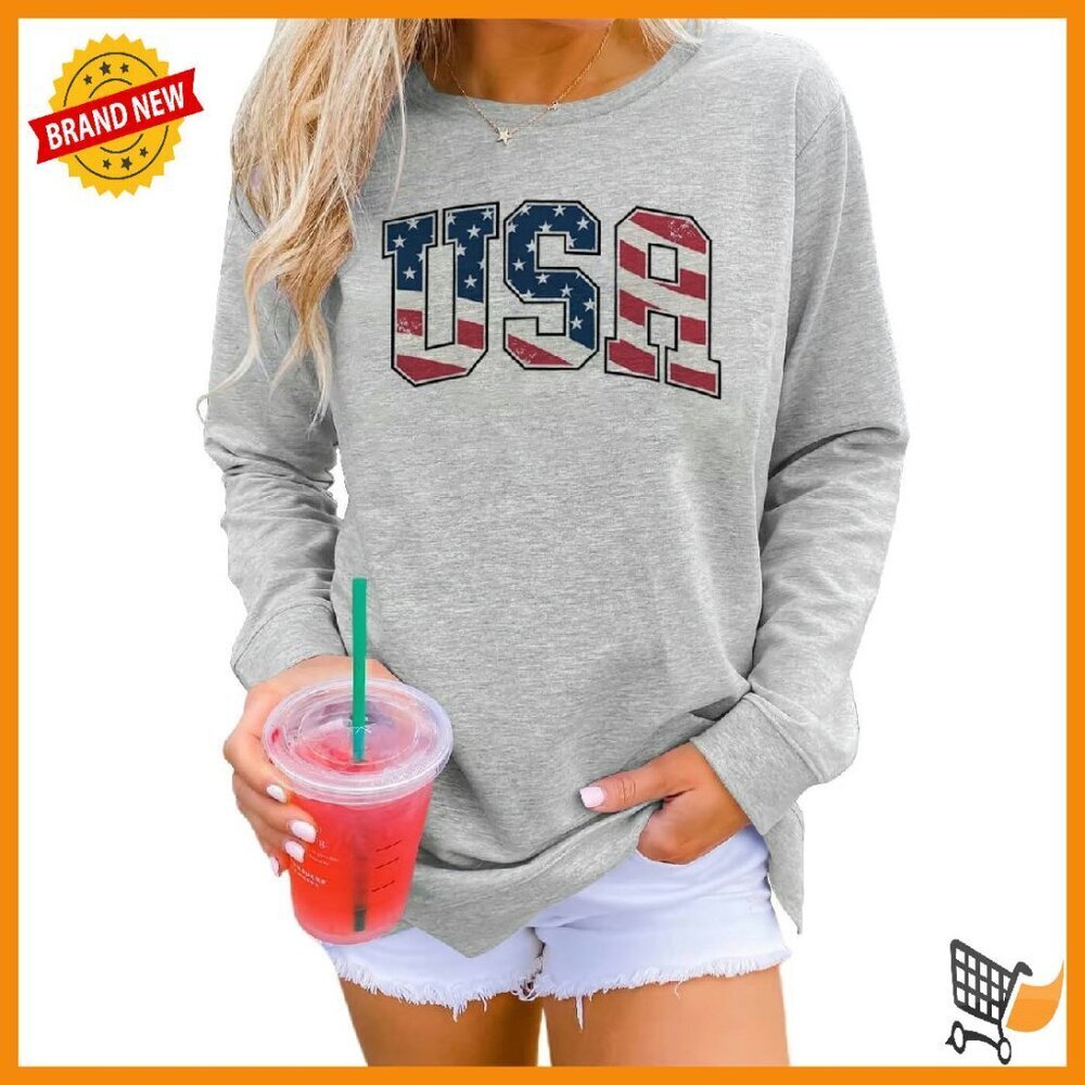 Women's Long Sleeve Graphic Sweatshirt Crew Neck Loose Fit Casual Top
